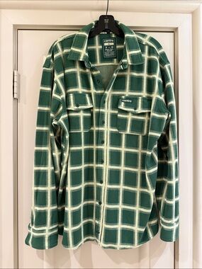 Centre Green Plaid Button-Down Shirt - Casual Men's Flannel